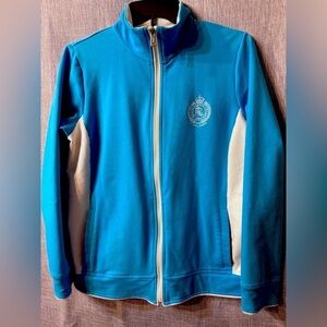 Lauren Active Ralph Lauren Blue and White Track jacket with RL Crest size Large